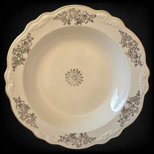 50s Vintage Golden Rose Virginia Rose Rare Misprint Homer Laughlin Rim Soup Bowl